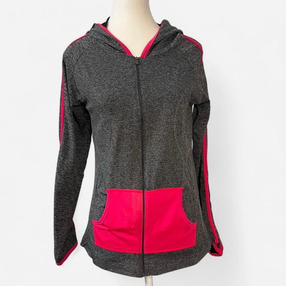 Gray and Pink Women's Zip-Up Hoodie One‎ Size